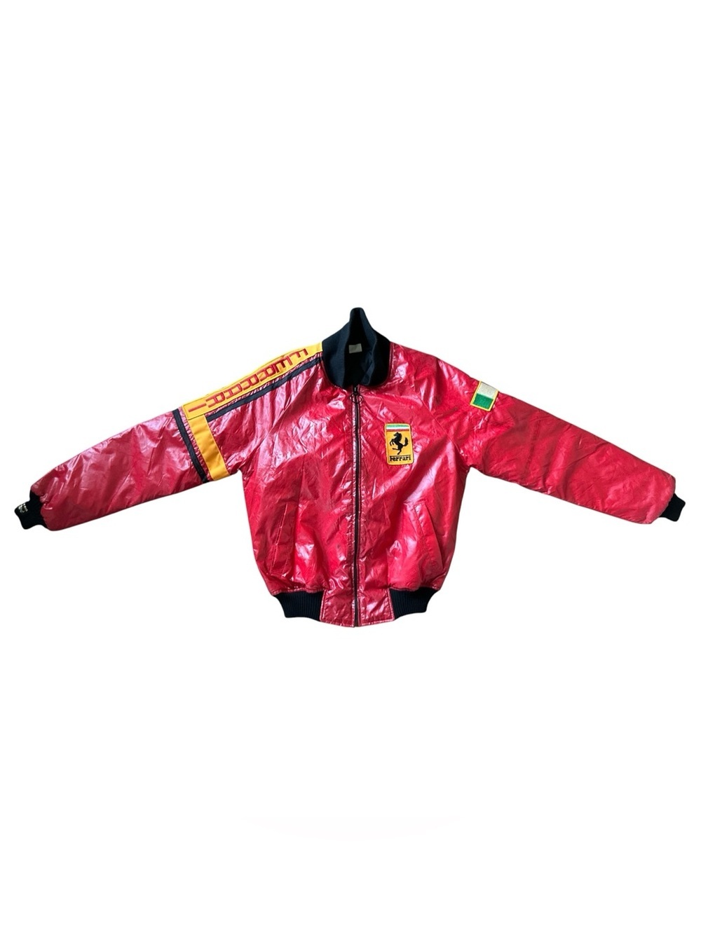 VTG 1980s WATKINS Ferrari Campione Del Mondo Racing Lined Zip Jacket Sz Med READ